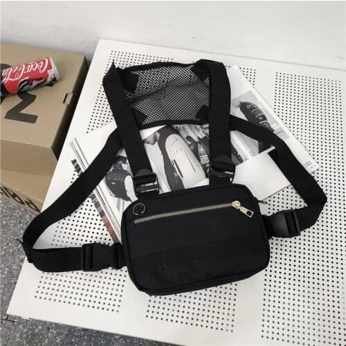 Waist Bag Phone Money-Belt Chest Rig Shoulder-Bag Streetwear Chest Bag Rig Hip HopTactical Black Streetwear Bags Waist Pack 20