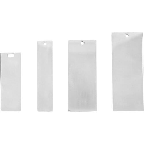 Stainless Steel Rectangular Pendant Blank label For Engraving Diy Mirror Polishing Wholesale 20PCS