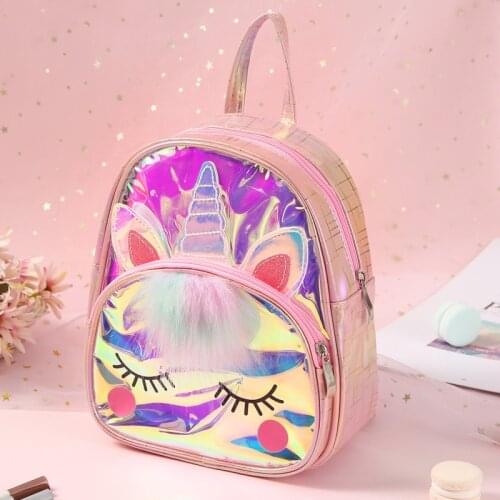 Hologram Laser Unicorn Backpack Transparent Jelly PVC Schoolbags Large Capacity Waterproof Shoulder Bag Children School Bag