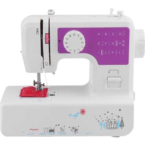 Sewing Machine for Beginner 12 Stitches Portable Household Electric Sewing Machine with Light Foot Pedal Sew Two Thread Kit