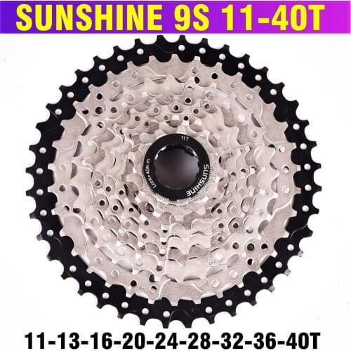 SUNSHINE MTB Mountain Bicycle 9S Cassette Freewheel 9speeds Flywheel Crankset Bicycle Parts with Threaded 11-32T36T40T42T50T