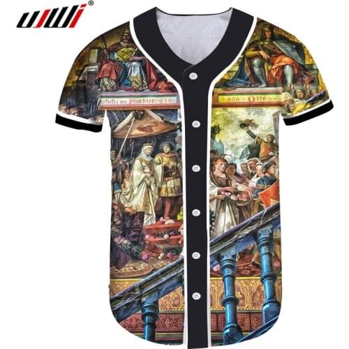 UJWI Spring And Autumn New Style Man Baseball Jersey Shirt 3D Printed Church Casual Plus Size 6XL Unisex Shirt