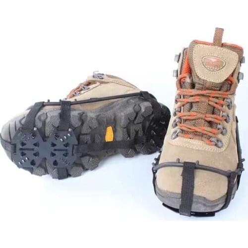 18 tooth Outdoor manganese steel crampons anti-skid shoe covers snow claws hiking fishing shoes nails snow mud ice caught
