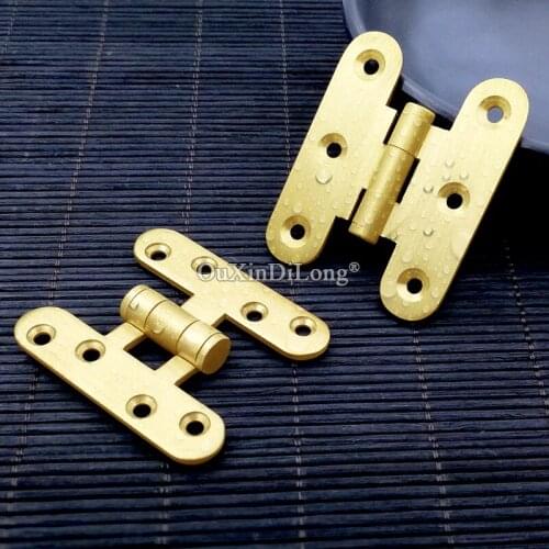 High Quality 10PCS/LOT Brass Furniture Hinges Cupboard Wardrobe Drawer Cabinet Smoothly and Mute Door Hinges Furniture Hardware