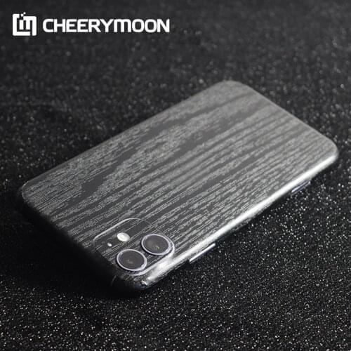 Black Wood Grain Decorative For iPhone 11 12 PRO MAX mini XR XS iPhone12 7 8 6s 6 5 SE 5S Plus SE2 Protector Back Film Stickers