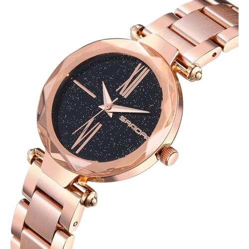 2019 Ladies Charm Bracelet Watches Stainless Steel Simple Dial Waterproof Quartz Luxury Sanda 244 Women Watch relojes de mujer