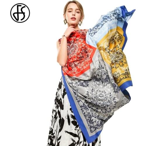 FS 2020 New Summer Cotton Print Hijab Scarf For Women Elegant Fashion Luxury Brand Ladies Scarfs Poncho Shawl Thin Stoles