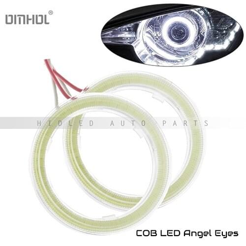 1x2pcs COB White LED Angel Eyes For Car Lights Refit And Styling