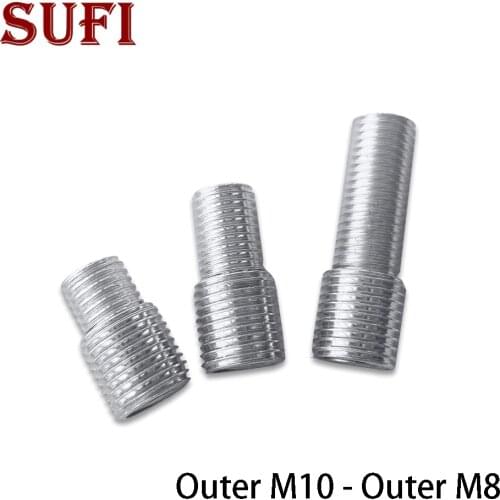 2pcs M10 M8 external teeth adapter screw fine teeth full teeth lighting lamps hollow iron tube dental tube screws