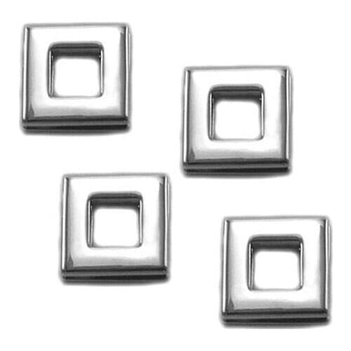 3/8 Inch Square Screw Back Eyelet, Nickel Finish