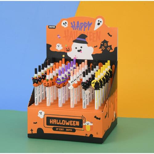 36pcs/lot creative Halloween pumpkin ghost Gel Pen water pen Roller ball pens office school supplies promotion gift