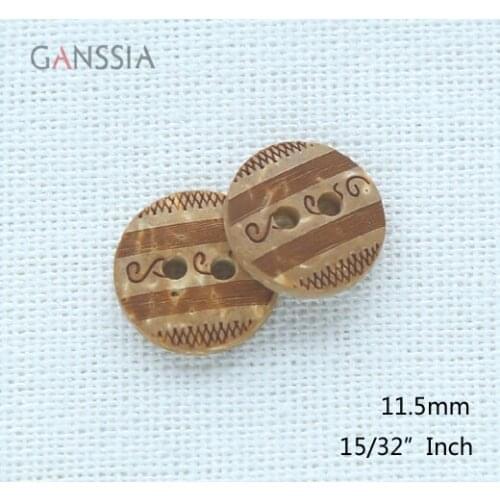50pcs/lot Size:11.5mm Exquisite Wooden Buttons Round Button for DIY Handmade Clothes Crafts Accessories(kk-686)