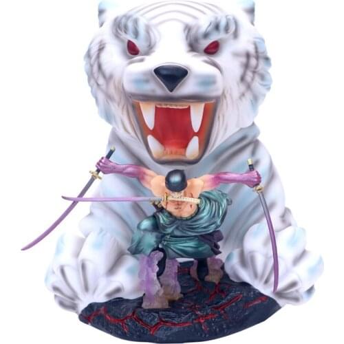 Anime One Piece Roronoa Zoro White Tiger Ver PVC Action Figure Collectible Model doll toy 24cm