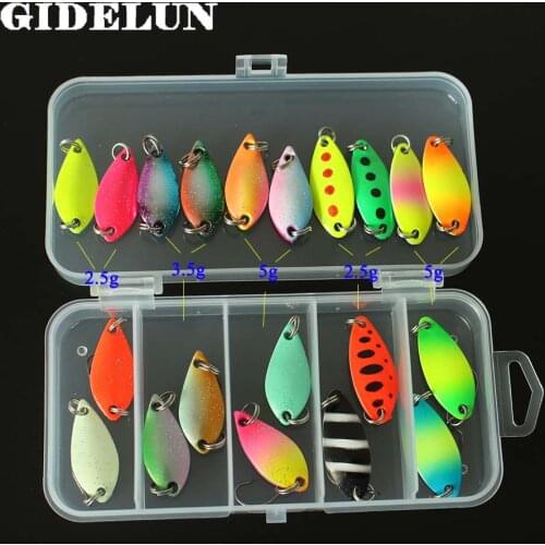 Free Shipping 20pcs Mixed 2.5g/3.5g/5g Spoon Lure Fishing Box Fishing Lure set Trout Lure Fishing Tackle