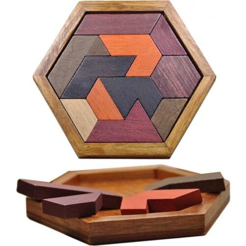 Geometric Shape Wooden Puzzles Toys Jigsaw Board Child Educational Toy Brain Teaser Non Toxic Wood Children Kids Gift Present