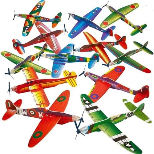 12Pcs Hand Throw Flying Glider Planes Foam Airplane Toy Avion Polystyrène Outdoor Games For Kids Children Buiten Speelgoed