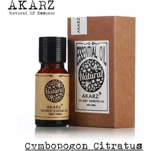 Cymbopogon citratus essential oil AKARZ Top Brand body face skin care spa message fragrance lamp Aromatherapy citronella oil
