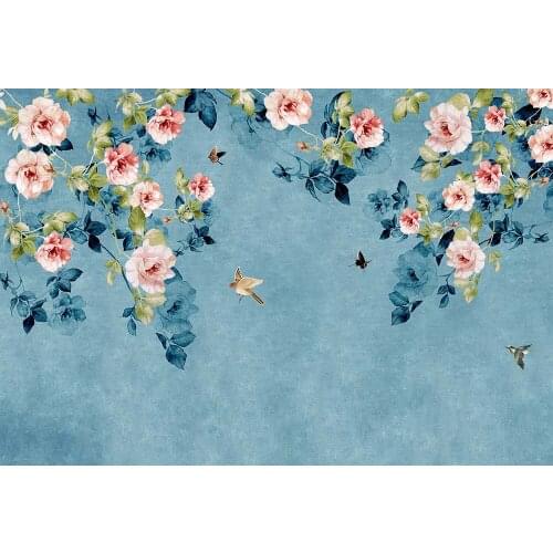 Photo Background Machine Print Photography Backdrop Chinese Meticulous Painting Birthday Flowers Pattern W-4909