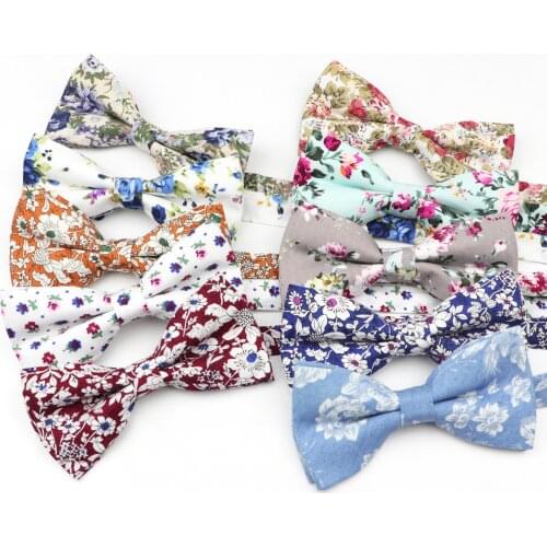New Style Floral Brisk Soft Texture Bowtie 100% Cotton For Men&Women Dress Butterfly Adult Wedding bow tie Accessory Gift