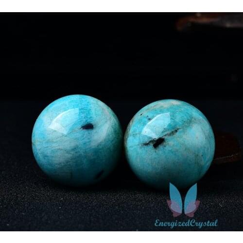 Blue Amazonite Crytsal Sephere Reiki Healing Crystal Ball Meditation Decor