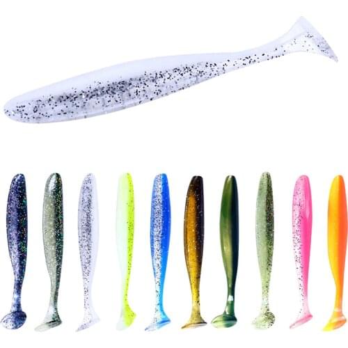 Hengjia 6pcs/Pack Soft Swimbait Wobbler Silicone Worm Bait Artificial Lure Fishing Tackle for Bass Pike