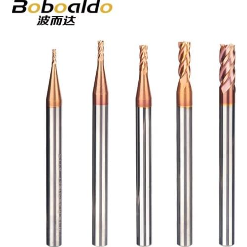 HRC55 Tungsten Steel Spiral Milling Cutter Alloy Coating Router Bits CNC Tool 4 Flutes Lengthened End Mill For Metal