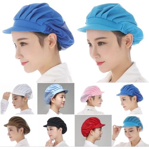 Dust Cap For Textile Women Men Cap Cooking Hygienic Kitchen Chef Uniform Waiter Work Wear Workshop Resturant Bakery Hats