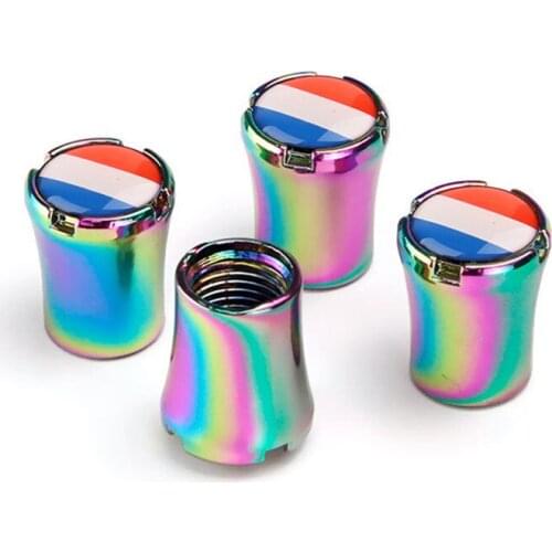 4pcs/Lot France Flag Car Tire Valve Caps For Daewoo Matiz Nexia Lanos Nubira Wheel Tires Air Dust Waterproof Screw Airtight Cap