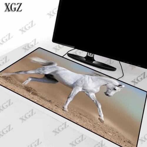 XGZ Animals White Horses Landscapes Gaming Keyboard Mouse Pad Large Size Extended Anti-slip Game Desk Mat for Lol CSGO DOTA