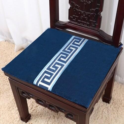 Geometry Lace Velvet Office Chair Seat Pad Cushion High End Chinese style Home Kitchen Chair Seat Cushion Comfort Armchair Pad