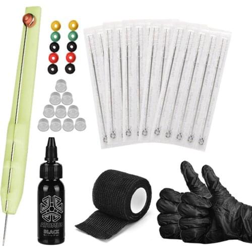 Tattoo Beginners Tattoo Kit Hand Poke Stick Body Art Tools Complete Tattoo Set Accessories Supplies Tattoo Needle Set