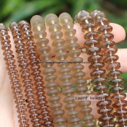 Natural Smoky Quartz, Tea Quartz, Rondelle loose beads 15inch , For DIY Jewelry Making, pendant,necklace