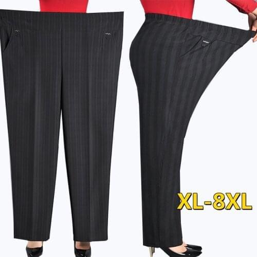 New Extra oversize Women Pants Loose High Elastic Elastic Pants Spring Middle-aged Pants XL-8XL Autumn Pants Female Trousers
