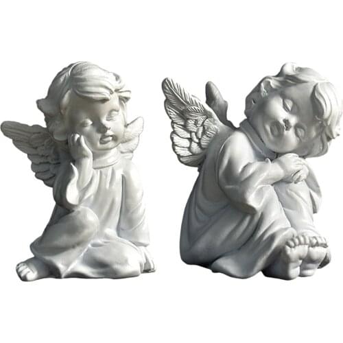 Resin Angel Garden Figure Unique Winged Angel Statue Home Garden Decoration Napping Angle Sculpture Desktop Decorative famous