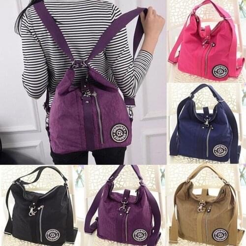 Backpack Casual Zipper Solid Sewing Backpack Retro Style Student Daily Bag Girls Book Mochilas