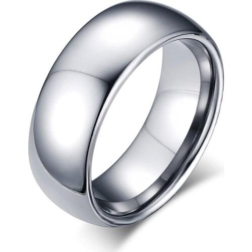 Simple Design 8 mm Silver New Fashion Tungsten Steel Ring Bridal Set Hot Sale Man Engagement Friends Gift Jewelry Wedding Band