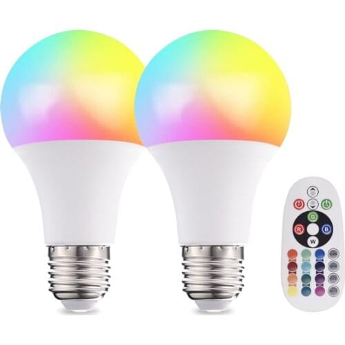 RGB E27 Smart Contro Atmosphere Lamp Led Dimmable 5W 10W 15W RGBW Led Lamp Colorful Changing Bulb Led RGBW White Decor Home
