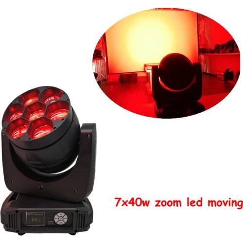Free Shipping 2pcs/Lot New LED Stage Lighting 7x40w Bee Eye Zoom Moving Head Light Stage Lyre Light