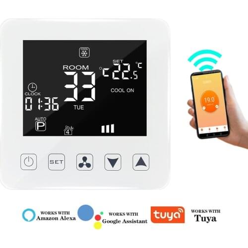 WiFi Thermostat 5A 2pipes 4pipes Temperature controller for Central Air Conditioning Fan Coil Unit work with Alexa Google Home