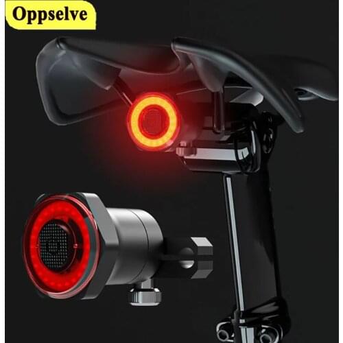 Smart Bike Taillight Multi Lighting Modes USB Charge Bicycle Light Led Flash Tail Light Auto Start Stop Brake IPX6 Bright Lights