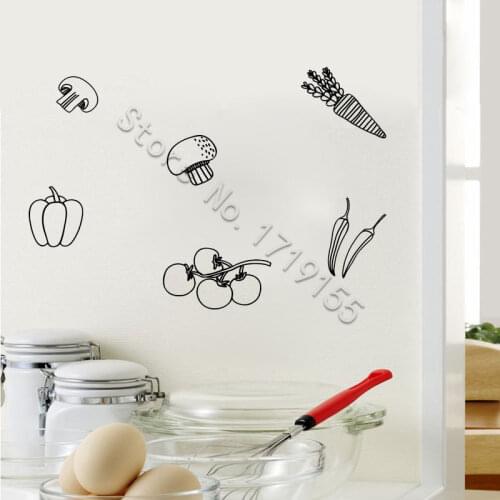 YOYOYU Wall Decal Vegetables Art Design Mural Kitchen Vinyl Wall Stickers Culinary Essential Kitchen Veggies Decor DIY ZW442