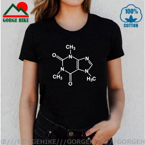 Funny biochemistry T-shirt all I need is caffeine nerd design science chemistry formula Tees women physics biology tshirts femme