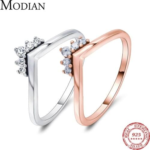 Modian 2020 Hot 100% 925 Sterling Silver Sparkling Stackable Finger Rings For Women Fashion Original Christmas Gift Jewelry