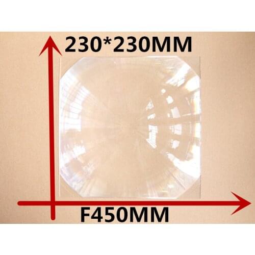 2017 hot 1 pcs/lot free shipping Fresnel Lens square 230*230MM long Focal length 450mm DIY Projector fresnel lens