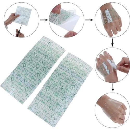 10Pcs Waterproof Medical Transparent Tape Breathable Adhesive Plaster Anti-allergic Medicinal Wound Dressing Fixation Bandage