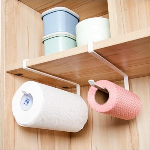 2pcs/lot Cabinets Are Free of Holes Roll Paper Towel Rack Kitchen Napkin Rack Cling Film Storage Rack Free Shipping