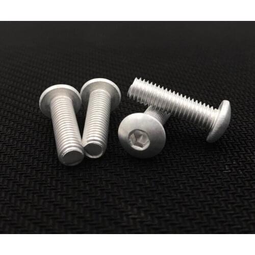 20pcs M3 M4 M5 aluminum alloy hex socket screws Semicircular head machine screw equipment furniture bicycle bolts 45-75mm length