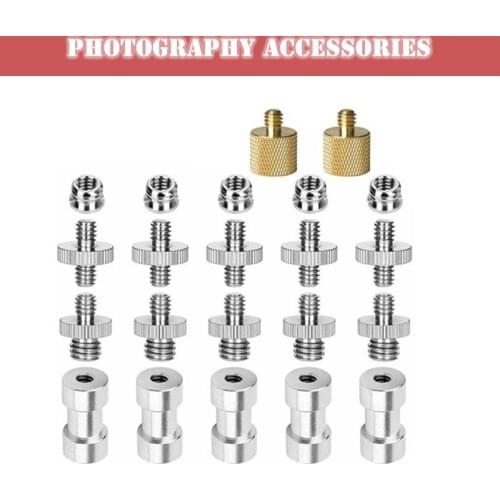 22 Packs Converter Camera Tripod Screws Kit Lamp Holder Screw Thread Conversion Screw Set 1/4 To 1/4 Or 3/8 Adapter Accessories