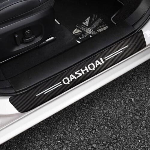 4 Pcs Car Styling Threshold Door Sill Pedal Protector Carbon Fiber Stickers For Nissan Qashqai X-trail Juke Sunny Accessories