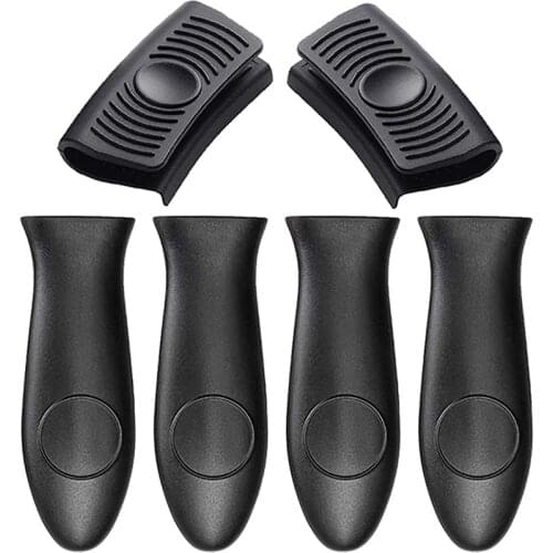 6 Pcs Silicone Hot Handler Holder Cover Heat Resistant Pot Handle Sleeve Handle Holer 4 Pcs Assist Handle Holder 2Pcs